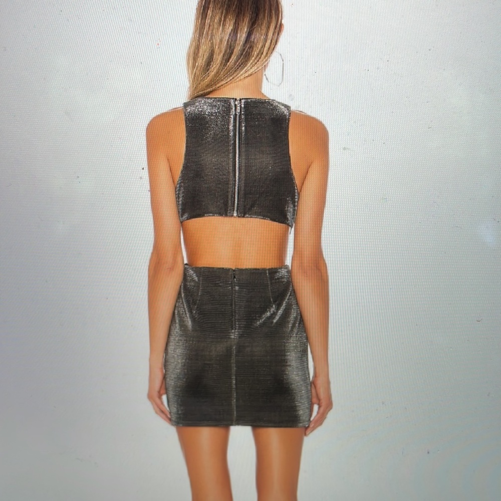 Nbd Charlie gunmetal dress in size xxsmall - Picture 3 of 4
